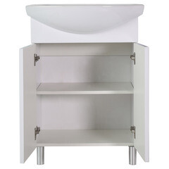 Комплект тумба с раковиной АСБ-Мебель Мессина 50 см напольная белая (9890/1.WH11.0.256) - фото 9