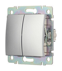 Выключатель Legrand Valena двухклавишный встраиваемый алюминий (694337) - фото 8