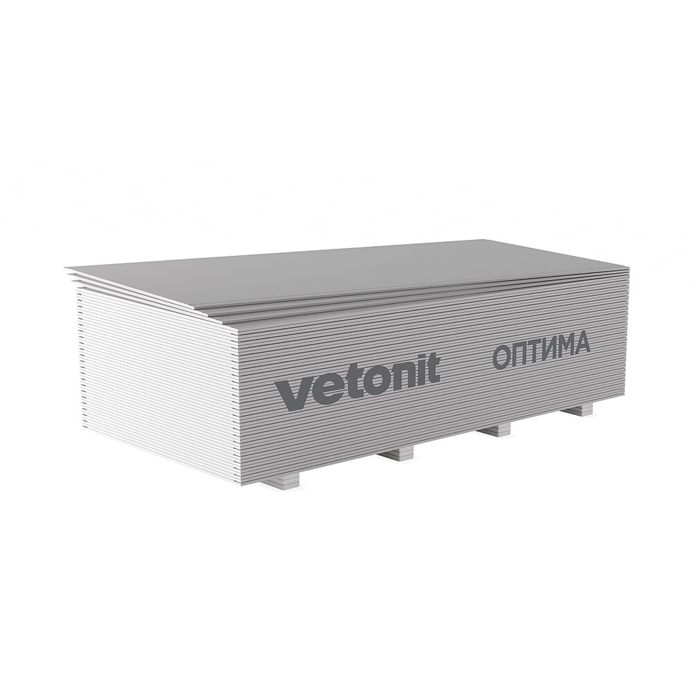 Изображение товара Гипсокартон Vetonit Gyproc Оптима 2500x1200x12,5 мм для сухих помещений Изображение товара Гипсокартон Vetonit Gyproc Оптима 2500x1200x12,5 мм для сухих помещений