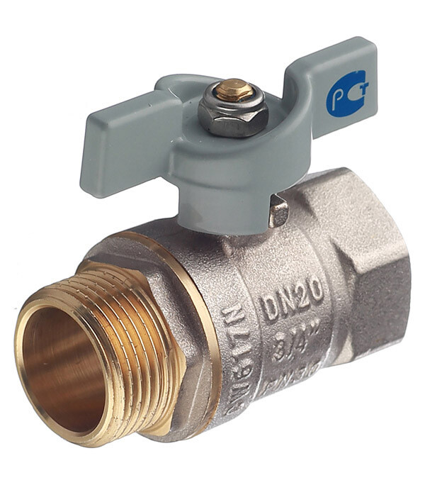 Изображение товара Кран шаровой латунный СТМ 3/4 ВР с бабочкой прямой для водопровода