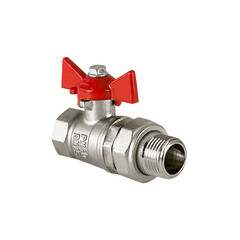 Кран шаровой латунный Valfex Standart N/P59 1/2 ВР (г) х 1/2 НР (ш) бабочка с американкой прямой (VF.227.NB1.012.N/P59.Bir)