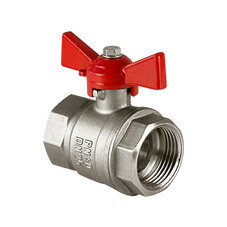Кран шаровой латунный Valfex Standart N/P59 1 ВР (г) х 1 ВР (г) бабочка прямой (VF.217.NB1.100.N/P59.Bir)