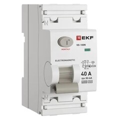 УЗО EKF PROxima ВД-100N 40А 1P+N тип A 30 мА 6 кА (E1026MA4030)