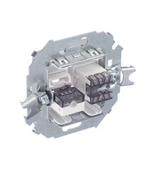 Розетка компьютерная/ телефонная Simon 15 встраиваемая алюминий RJ11/ RJ45 (1591590-033) - фото 2