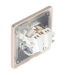 Розетка Systeme Electric Glossa встраиваемая титан со шторками с крышкой (GSL000448) - фото 3