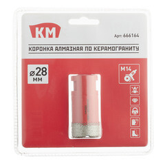 Коронка алмазная КМ по керамограниту d28 мм для УШМ (666164) - фото 2