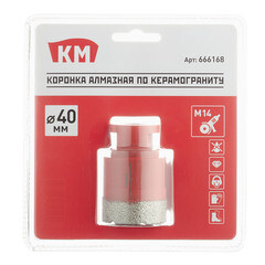 Коронка алмазная КМ по керамограниту d40 мм для УШМ (666168) - фото 2