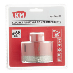 Коронка алмазная КМ по керамограниту d68 мм для УШМ (666175) - фото 2