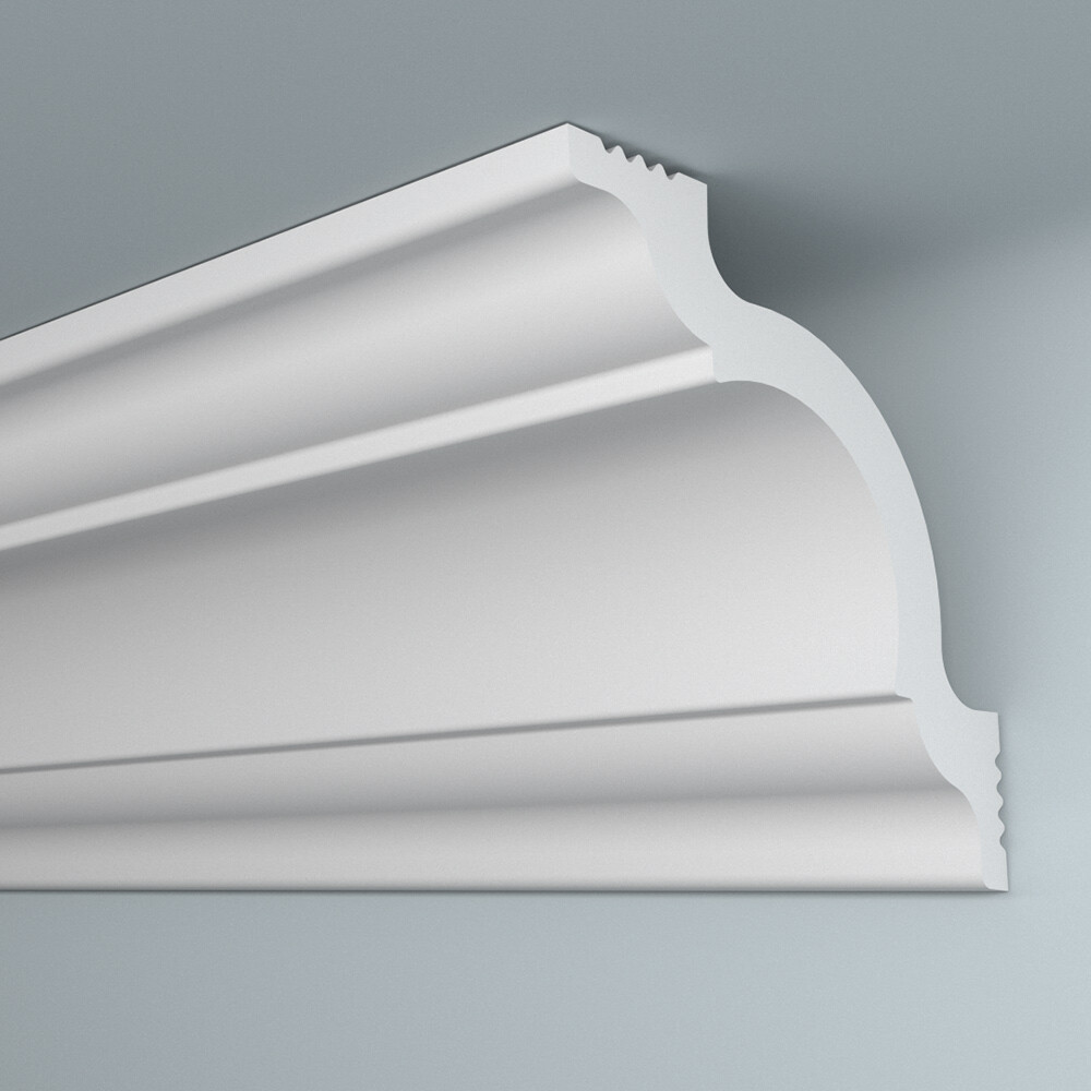 Изображение товара Плинтус потолочный из пенополистирола 50х50х2000 мм под натяжной потолок с возможностью светодиодной подсветки Плинтэкс I50/50SC