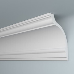 Плинтус потолочный из пенополистирола 80х120х2000 мм под натяжной потолок с возможностью светодиодной подсветки Плинтэкс Q80/120 - фото 1