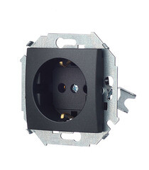 Розетка Simon 15 встраиваемая графит (1591432-038) - фото 2