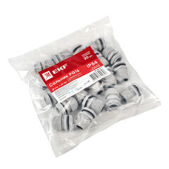 Кабельный ввод EKF PROxima PG16 диаметром 10-14 мм IP54 пластиковый серый (20 шт.) (plc-pg-16-r) - фото 3