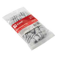 Кабельный ввод EKF PROxima PG9 диаметром 4-8 мм IP54 пластиковый серый (20 шт.) (plc-pg-9-r) - фото 5