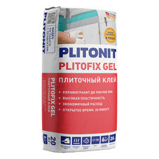 Клей для плитки/ керамогранита/ камня Plitonit Plitofix Gel серый класс C1 TE 20 кг