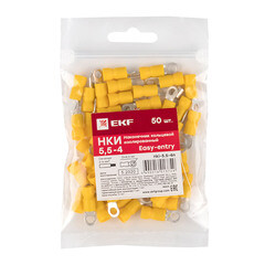 Наконечник кольцевой изолированный EKF PROxima НКИ d4,3 мм 2,5-6,0 кв. мм (50 шт.) - фото 1