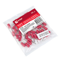 Изображение товара Наконечник штыревой круглый изолированный EKF PROxima НШКИ d4,3 мм 0,25-1,5 кв.мм (50 шт.)