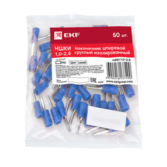 Наконечник штыревой круглый изолированный EKF PROxima НШКИ 12 мм х 1-2,5 кв. мм (50 шт.) - фото 6