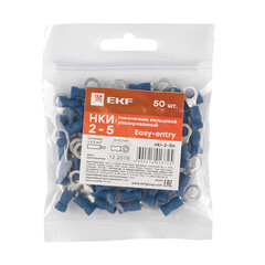 Наконечник кольцевой изолированный EKF PROxima НКИ d5,3 мм 1,0-2,5 кв. мм (50 шт.) - фото 1