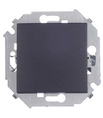 Выключатель Simon 15 одноклавишный встраиваемый графит (1591101-038) - фото 1