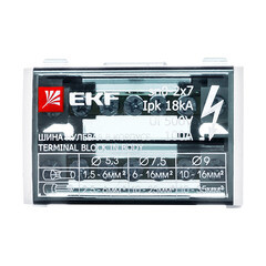 Шина нулевая EKF PROxima 2х7 отверстий в корпусе (sn0-2х7) - фото 4