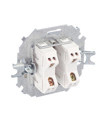 Выключатель Simon 15 двухклавишный встраиваемый алюминий с подсветкой (1591392-033) - фото 5