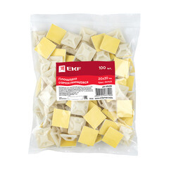 Площадка для крепления стяжек EKF PROxima 20х20 мм самоклеящаяся белая (100 шт.) (plc-20х20) - фото 3