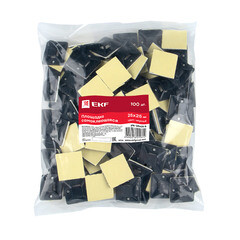 Изображение товара Площадка для крепления стяжек EKF PROxima 25х25 мм самоклеящаяся черная (100 шт.) (plc-25х25-b)
