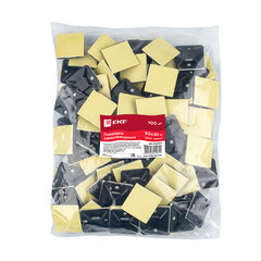 Площадка для крепления стяжек EKF PROxima 30х30 мм самоклеящаяся черная (100 шт.) (plc-30х30-b) - фото 2