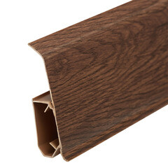 Плинтус ПВХ напольный Winart 72 мм дуб борнео 2200 мм Г-профиль со съемной панелью - фото 4