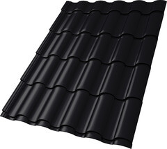 Металлочерепица 0,5 мм Grand Line Кредо черная RAL 9005 satin matt