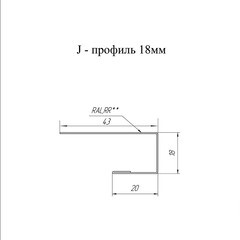 J-профиль металлический Grand Line коричневый RAL 8017 2 м - фото 2