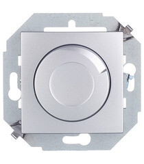 Диммер Simon 15 встраиваемый алюминий поворотно-нажимной (1591311-033) - фото 1