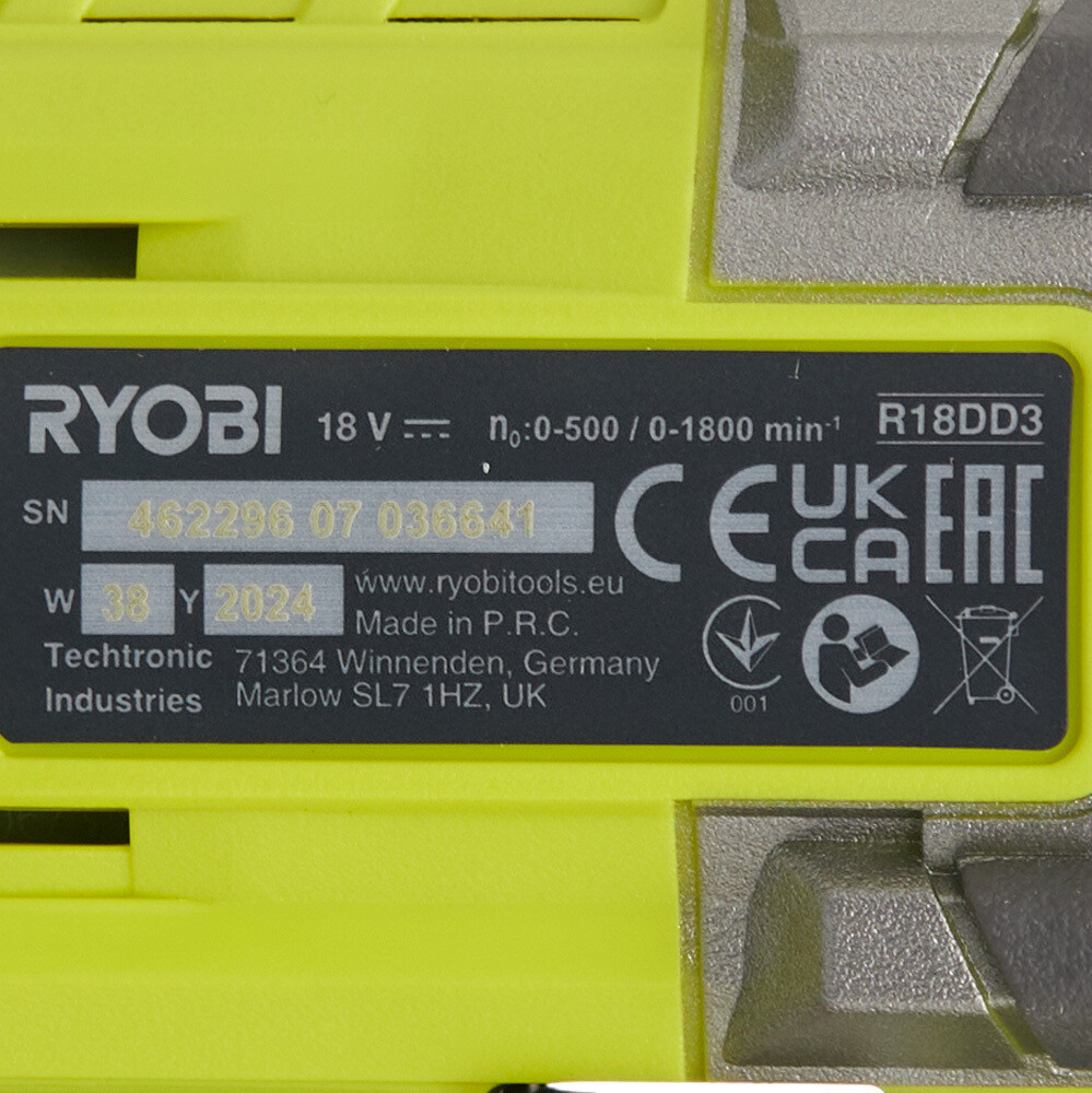 

Дрель-шуруповерт аккумуляторная Ryobi One+ R18DD3-220S 18 В 2 Ач Li-Ion 2 АКБ и ЗУ (15640682)