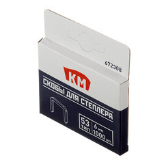 Скобы для степлера КМ (672308) тип 53 6 мм (1000 шт.) - фото 4