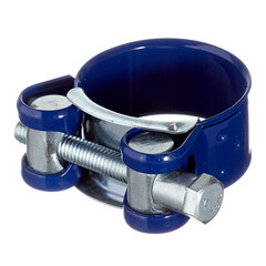 Хомут силовой Hard-Fix 32-35 мм оцинкованная сталь с полимерным покрытием одноболтовый - фото 1