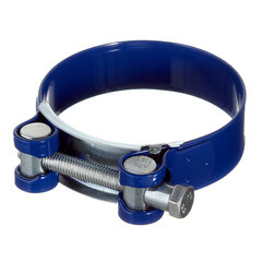 Хомут силовой Hard-Fix 74-79 мм оцинкованная сталь с полимерным покрытием одноболтовый - фото 1