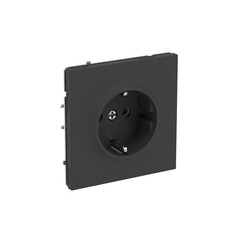 Розетка DKC Kant встраиваемая черный уголь с заземлением (7012033DIY)