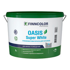 Краска для потолка Finncolor Oasis super white белая 9 л