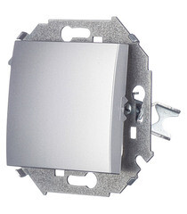 Выключатель Simon 15 одноклавишный встраиваемый алюминий (1591101-033) - фото 5