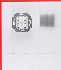 Переключатель Simon 15 двухклавишный встраиваемый алюминий (1591397-033) - фото 3