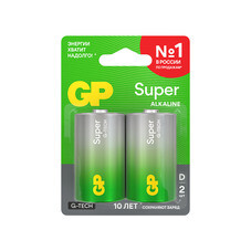 Батарейка GP Batteries Super Алкалин D LR20 1,5 В (2 шт.) (GP 13AA21-2CRSBC2)