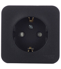 Изображение товара Розетка Systeme Electric Blanca накладная антрацит со шторками (BLNRA011116)