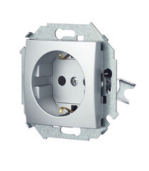 Розетка Simon 15 встраиваемая алюминий (1591432-033) - фото 2