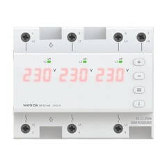 Реле напряжения модульное Welrok D6-63 red 230 В 63 А тип AC с дисплеем
