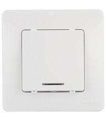 Изображение товара Выключатель Systeme Electric Blanca одноклавишный встраиваемый белый с подсветкой (BLNVS010111)