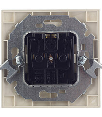 Розетка Simon 15 встраиваемая алюминий со шторками с крышкой (1590450-033) - фото 3