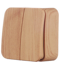 Выключатель Systeme Electric Blanca двухклавишный накладной ясень (BLNVA105015) - фото 2