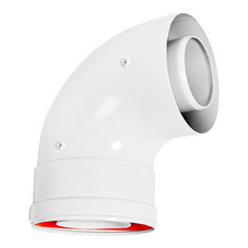 Отвод коаксиальный Rommer d60/100 мм 90° комплект