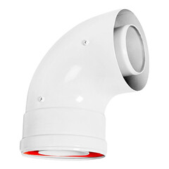 Отвод коаксиальный Rommer d60/100 мм 90° комплект
