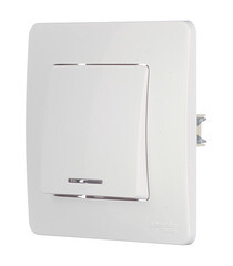 Выключатель Systeme Electric Blanca одноклавишный встраиваемый белый с подсветкой (BLNVS010111) - фото 3